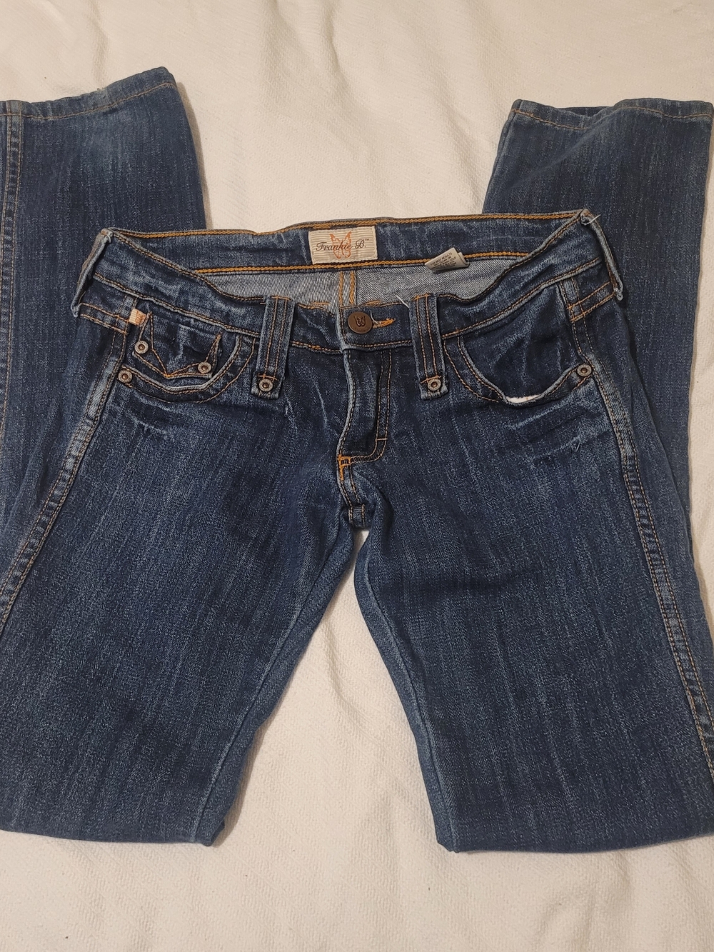 Frankie B. Women's Straight Leg Jeans in Dark Indigo